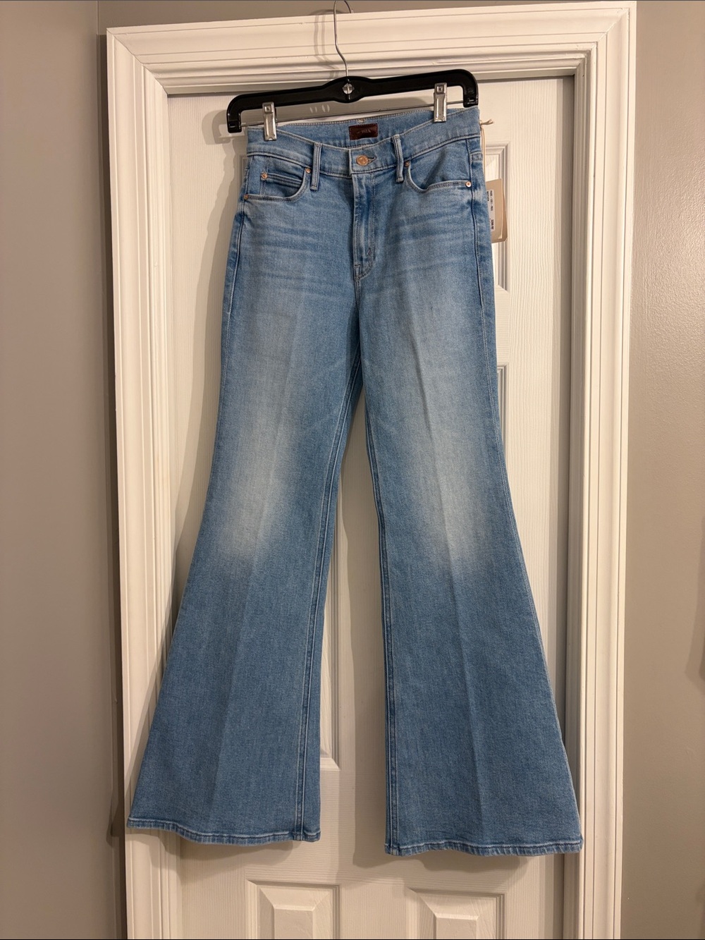 MOTHER Light Blue High-Rise Flare Jeans